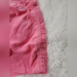 Lace Laser Cut & Pearl 'USA' Terry Shorts - Pink